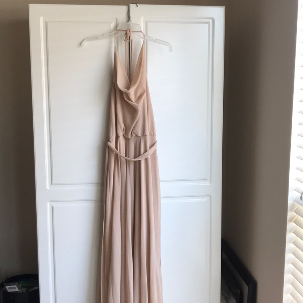 Nouvelle  AMSALE Poly Chiffon Dress - NEW COLOR SAND